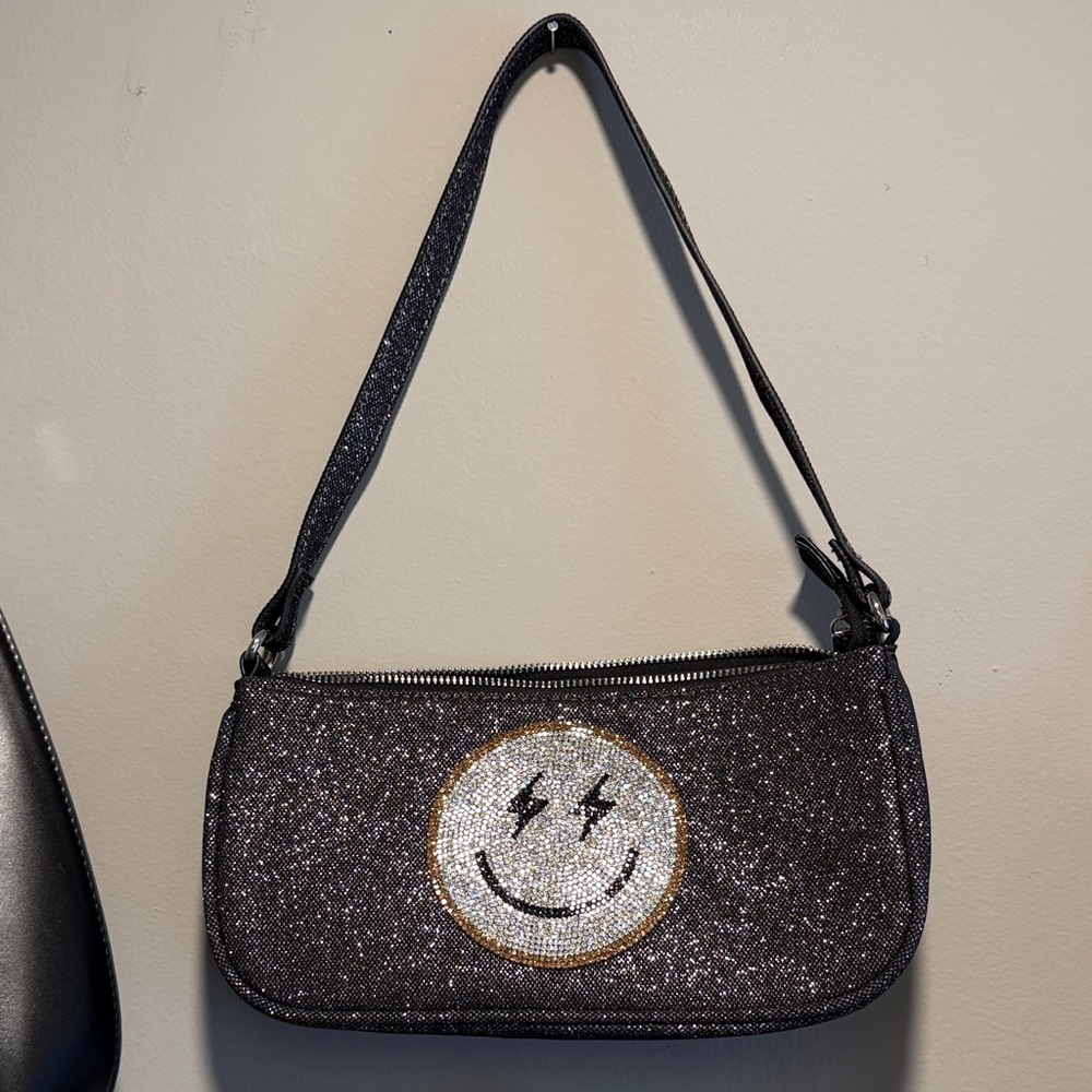 Skinny Dip Sparkling Black Shoulder Bag